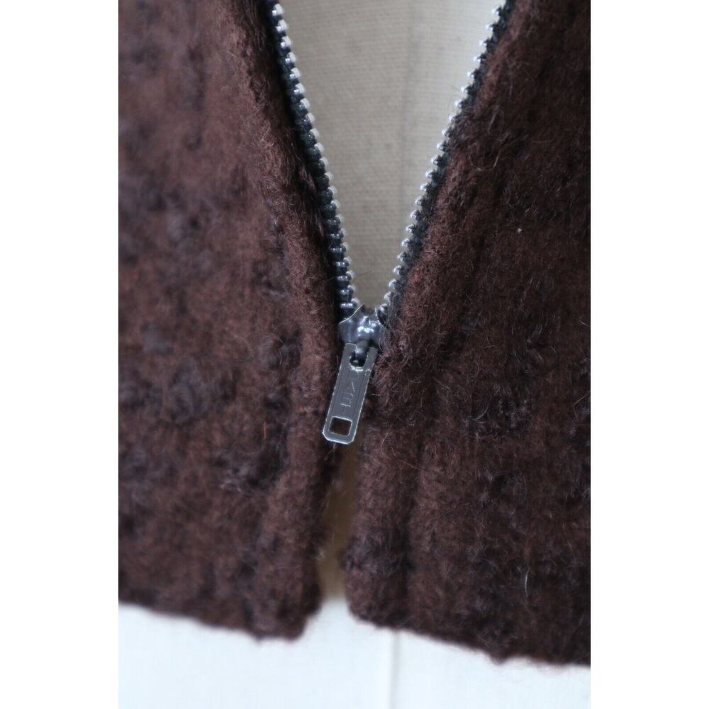 NWT Vintage 1950s Wooly Shell Top Sleeveless Brown Metal Zipper Back - Picture 11 of 12